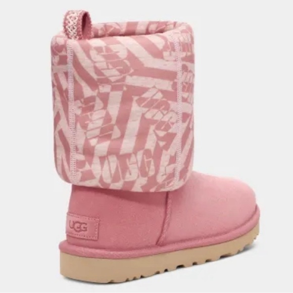UGG UGG Classic Short Jersey Stripe Suede Pink Boots Valentines Day women 7 - Picture 5 of 6